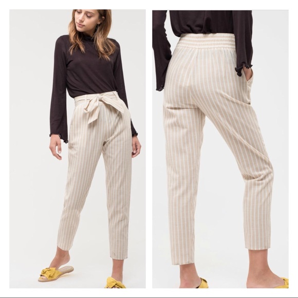LilyandGypsy Pants - - High waisted tie front striped pants
